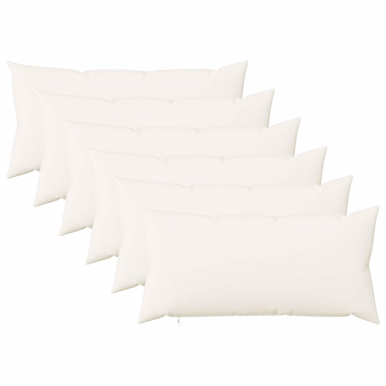 Set di 6 federe vidaXL HEERLEN bianche in poliestere, L 40 cm x P 80 cm