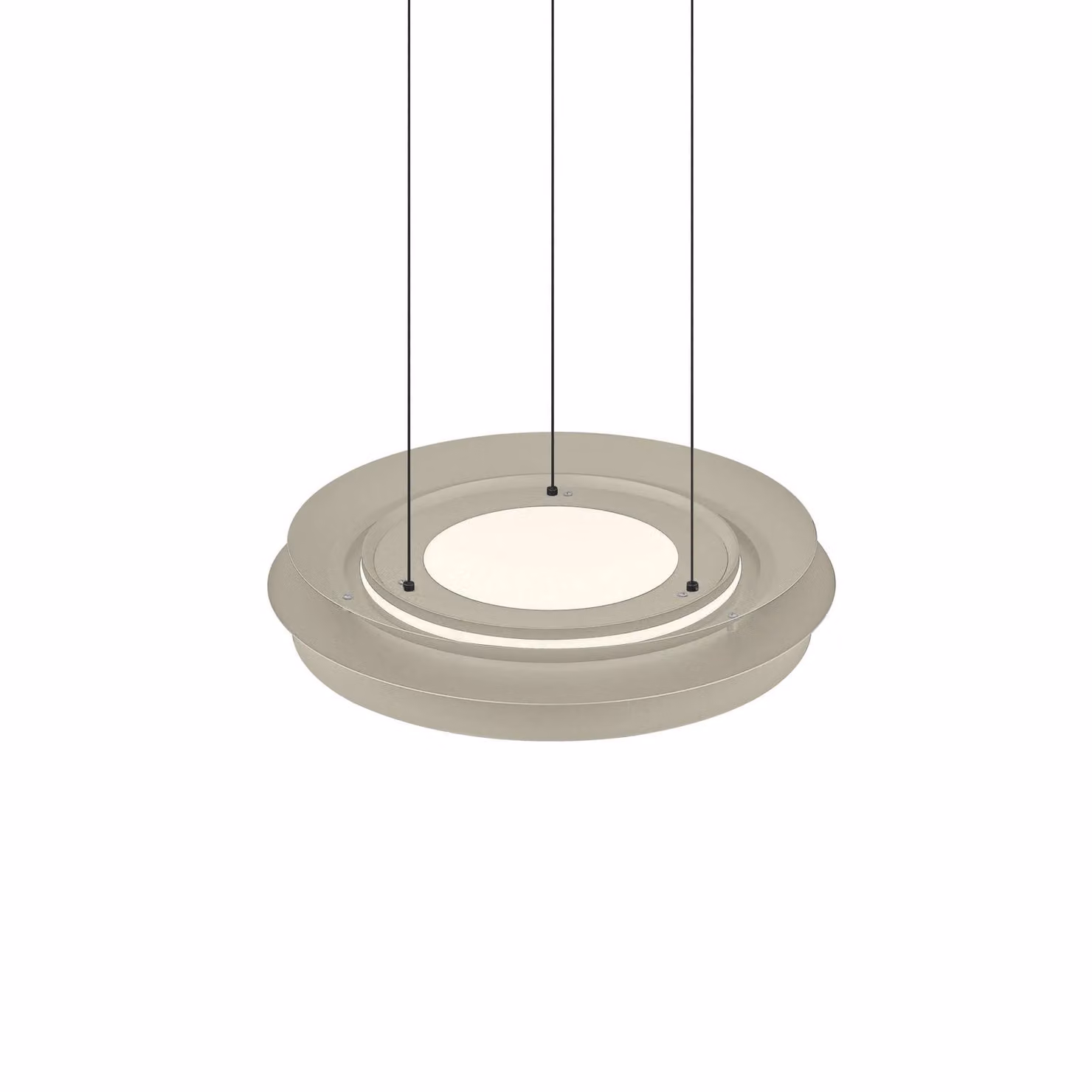 HELL Lampada LED a sospensione Lys, color sabbia, Ø 45 cm, CCT, telecomando dimmerabile, Crema / Ambra, Soggiorno / Sala da pranzo, Metallo, Moderno