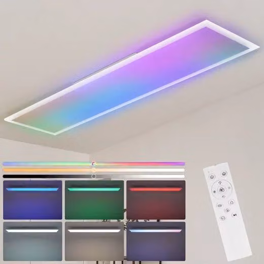 ZMH Lampada da soffitto a pannello LED RGB bianca, dimmerabile con telecomando per soggiorno, cucina e giardino – 1