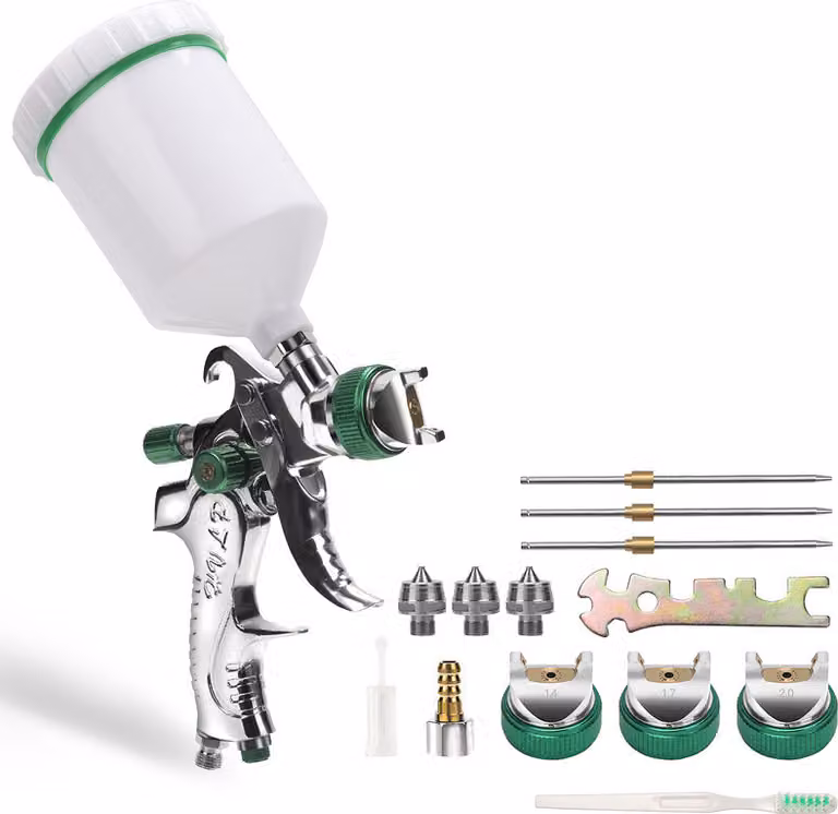 Pistola a spruzzo HVLP 0,35Mpa 100 ml/min 600ml pistola a spruzzo professionale per auto, navi e mobili 3 pezzi