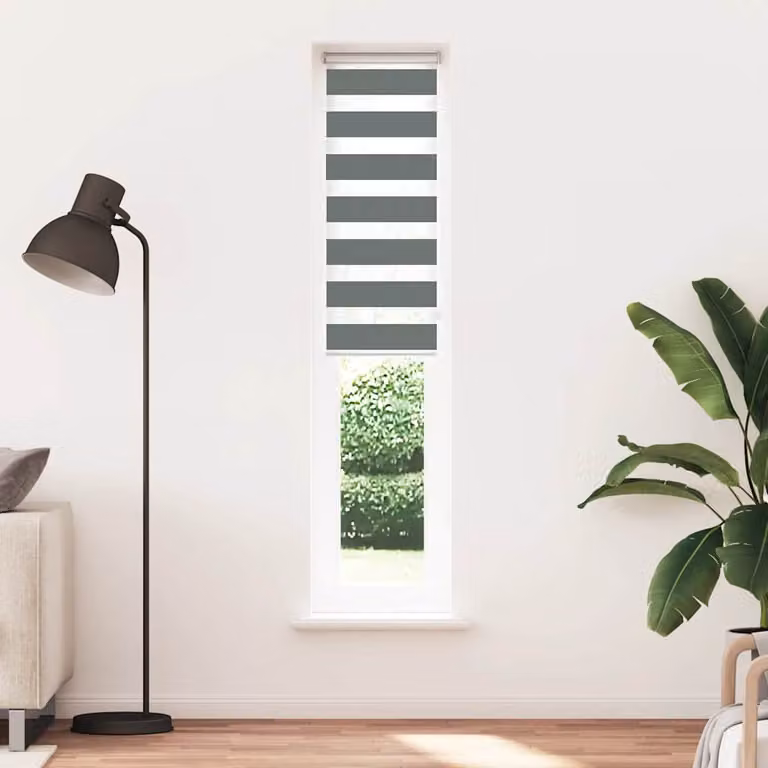 vidaXL Tenda a Rullo Zebra Nero Larghezza Tessuto 110,9 cm Poliestere