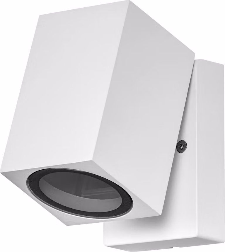 OSRAM ENDURA Classic Cube ADJ WALL apparecchio da parete per esterni, bianco, base GU10 (max 35W), può essere dotato di lampada semplice o intelligente, testa dell'apparecchio regolabile, classe di protezione IP44