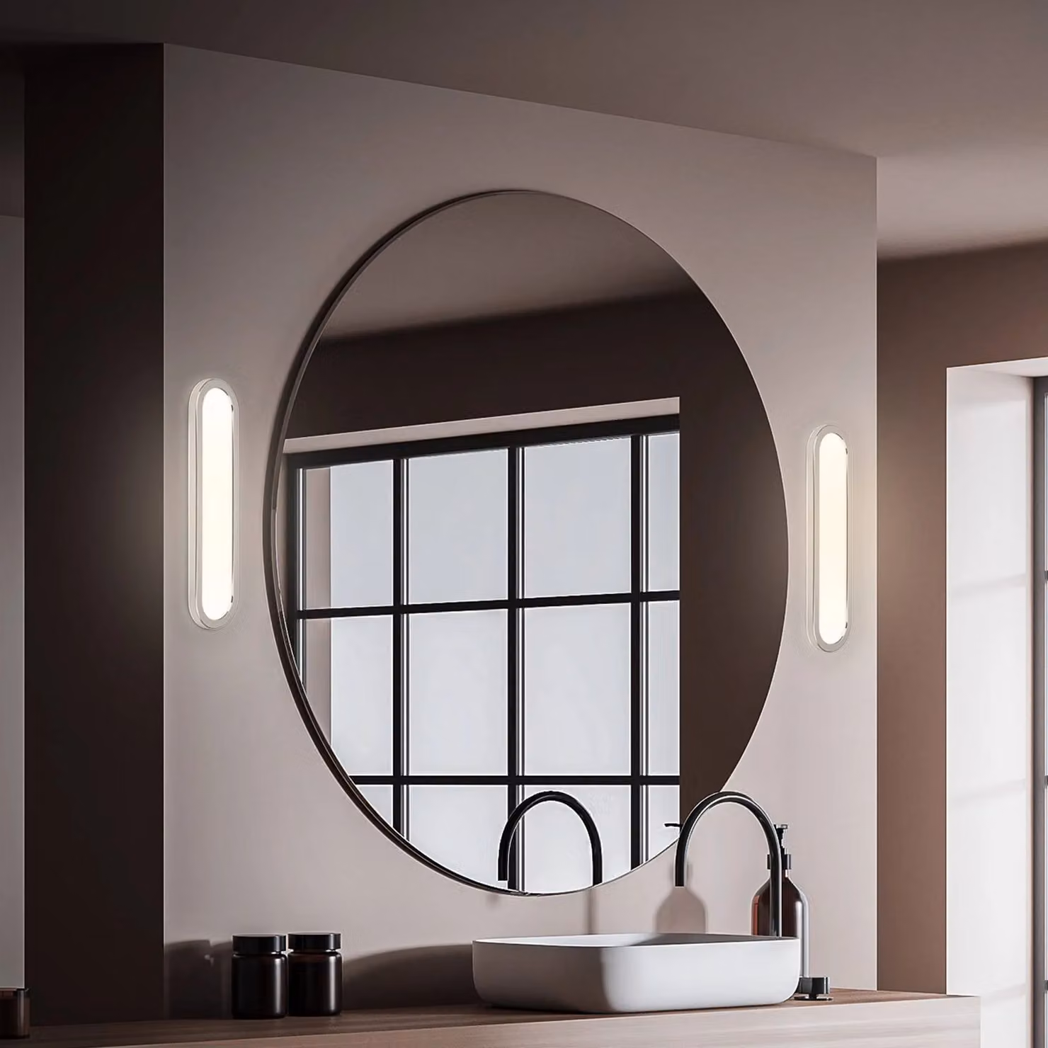 Briloner Applique da parete Pil, Cromo / Argento, Bagno, Plastica, Moderno, Applique