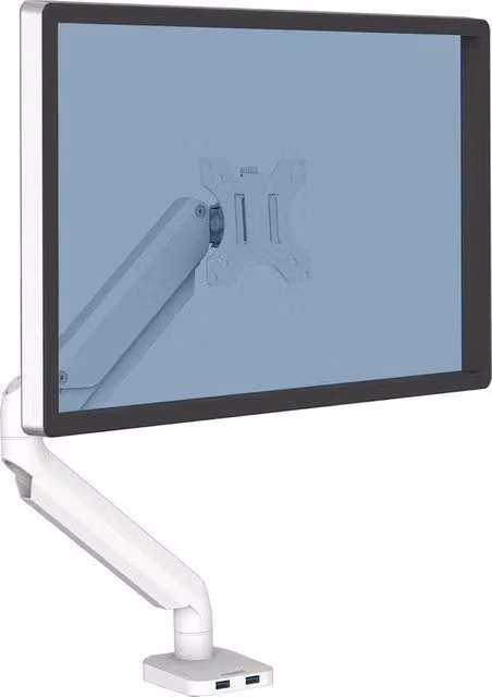 Sostegno monitor per 1 schermo - fino a 32 pollici - regolabile in altezza - standard VESA - 2 porte USB - bianco