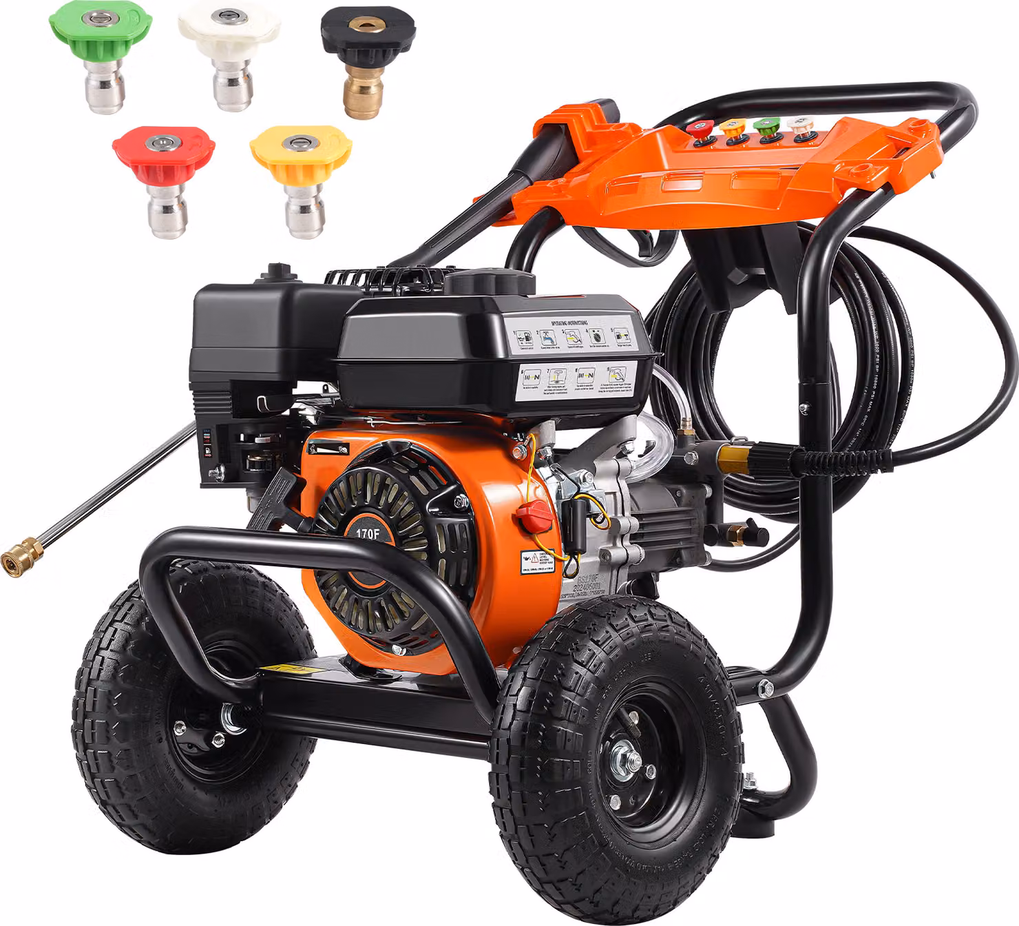 SucceBuy idropulitrice a gas, 3500 PSI 10 l/min, 2,6 GPM, pompa in alluminio, set di 5 ugelli