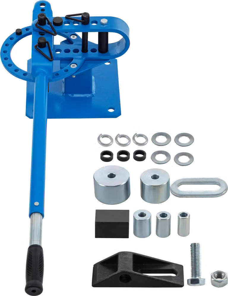 SucceBuy YP-9 Curvatubi manuale da banco, 7 matrici per tubi da 1-3 pollici, lavorazione del metallo, staffa da 44 piedi, verniciata a polvere, manico telescopico