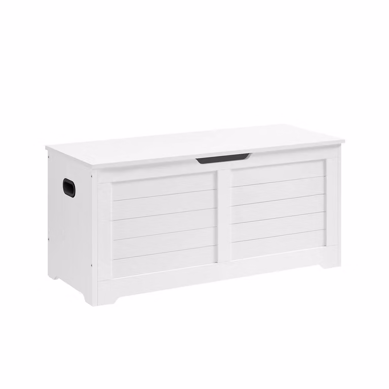 Cassapanca con Cerniere di Sicurezza, Bianco