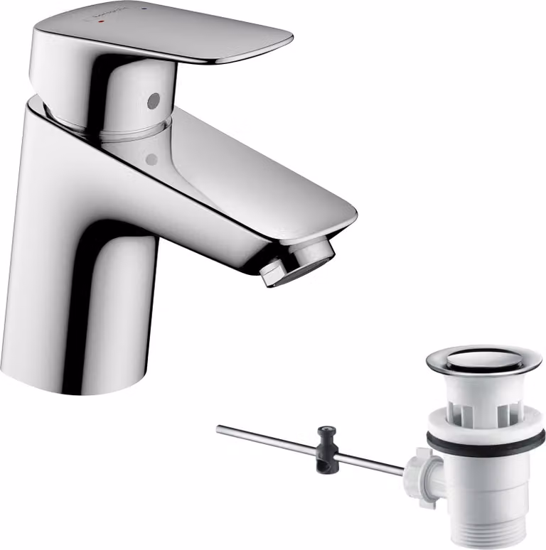 Miscelatore per lavabo Logis 70, altezza del beccuccio 70 mm, cromo