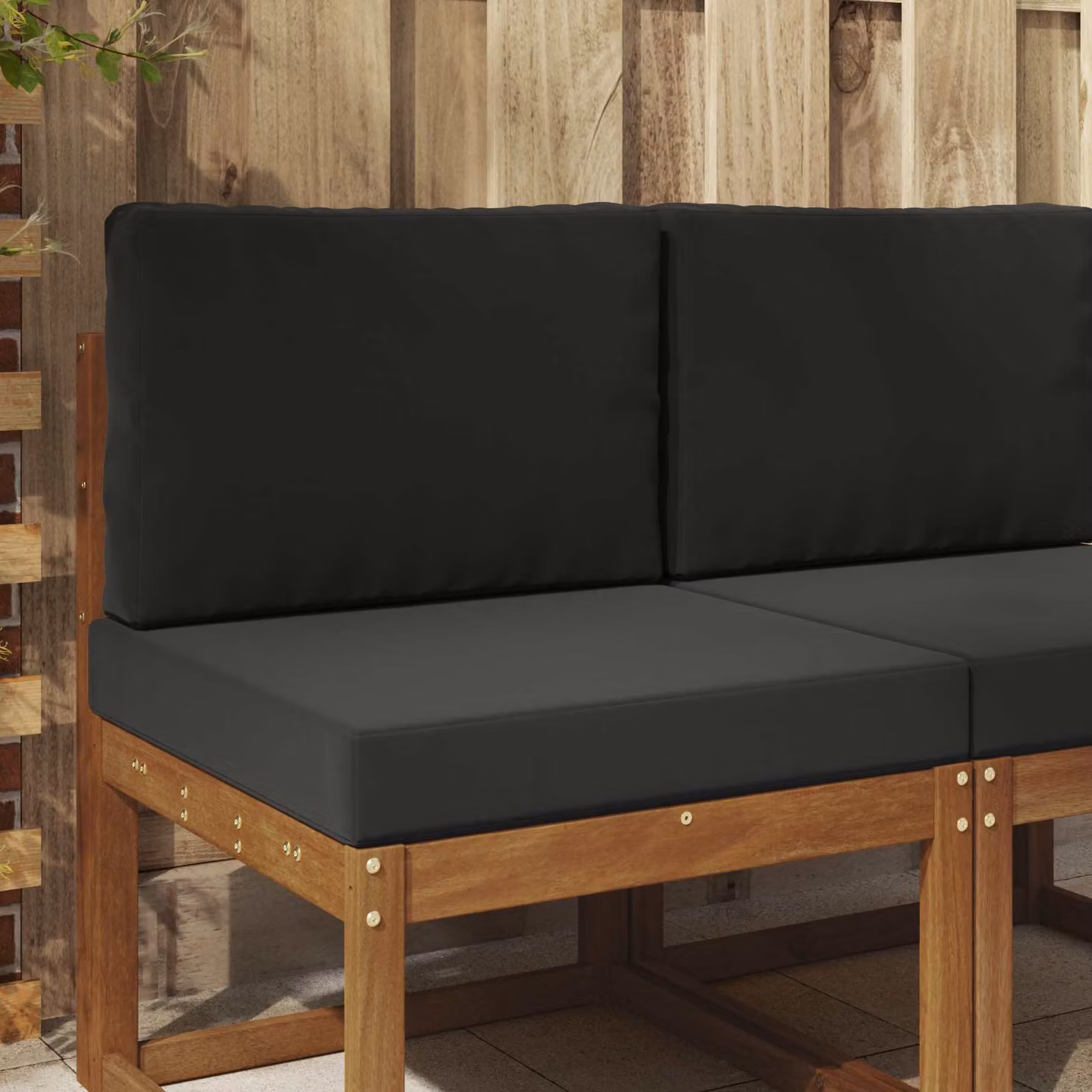 vidaXL Cuscino per divano da esterno moderno in poliestere nero 60 x 60 cm
