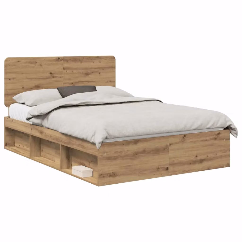 Struttura letto moderna vidaXL in legno di pino color marrone L: 140 cm, P: 190 cm, H: 143 cm – 2