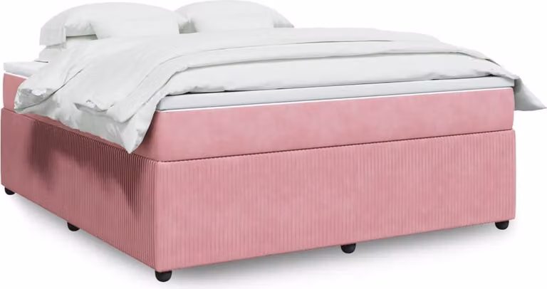 Maison Exclusive - Giroletto a Molle con Materasso Rosa 180x200 cm in Velluto