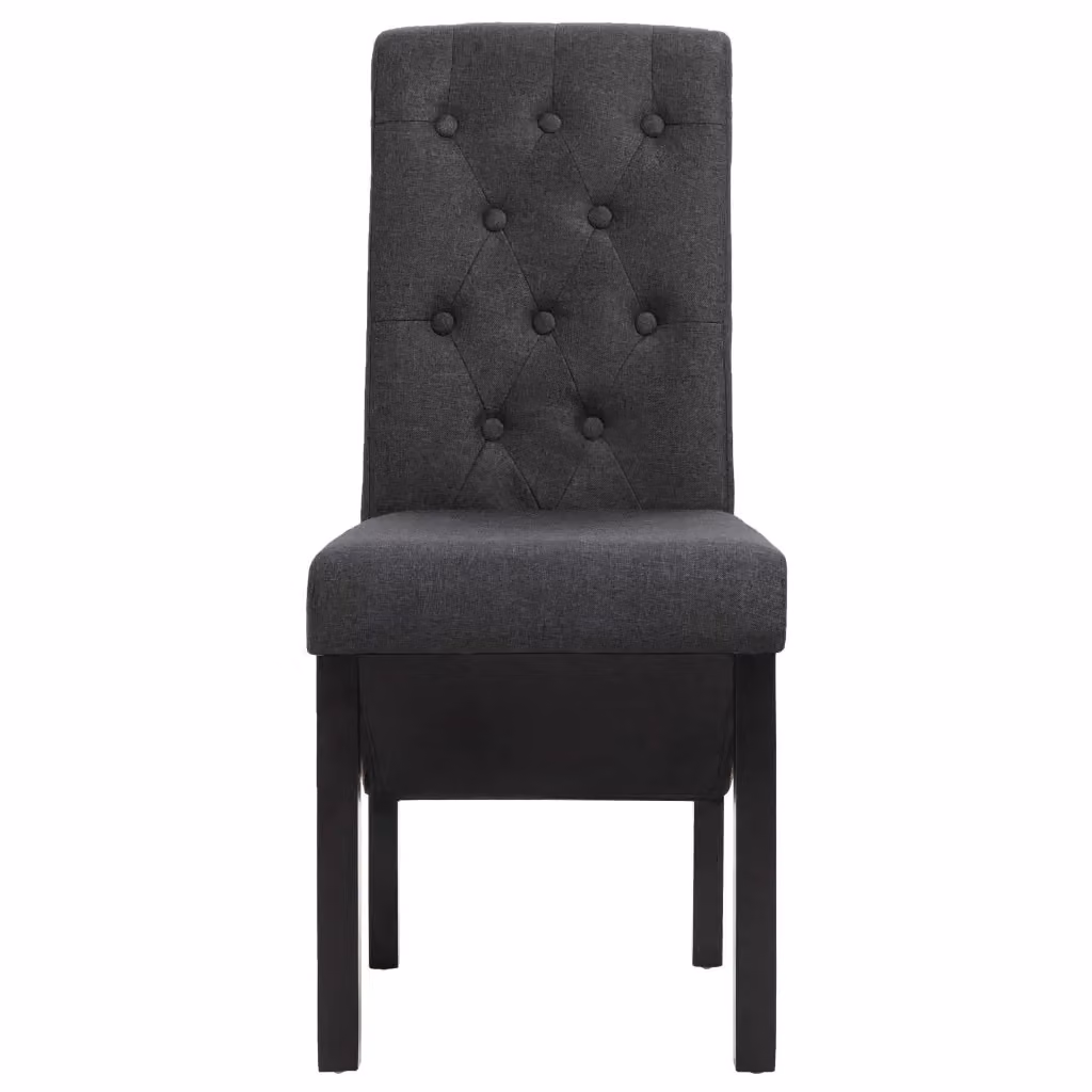 Set di 4 sedie da pranzo vidaXL in tessuto grigio per cucina e sala da pranzo – 2