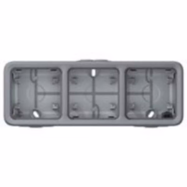 Legrand Plexo55 Custodia modulare a 3 ingressi orizzontale a tenuta stagna per montaggio esterno grigio 069680