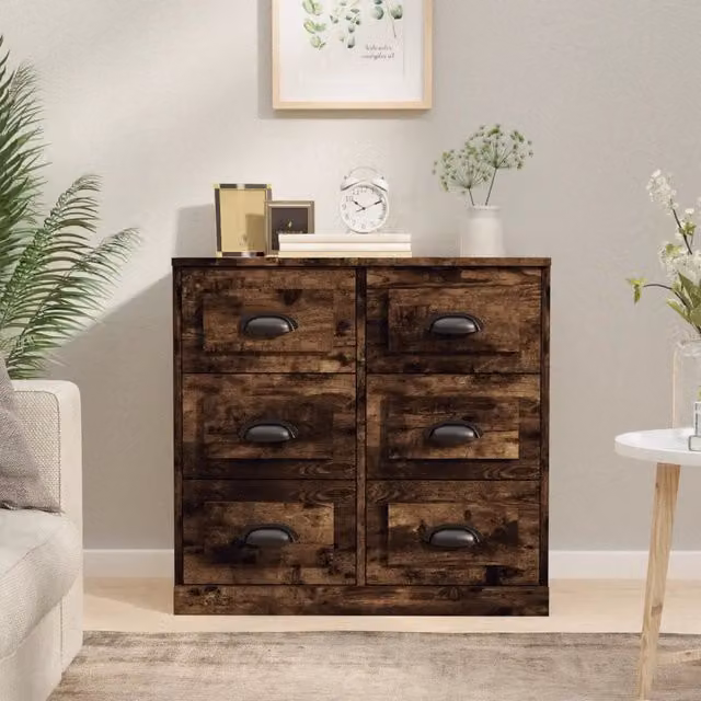Credenza vidaXL in legno di rovere color marrone con finitura opaca, L: 70 cm, P: 35,5 cm, H: 67,5 cm – 1