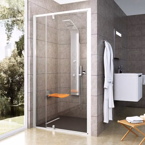 Porta doccia RAVAK Pivot PDOP2-100 bianco+trasparente 03GA0100Z1