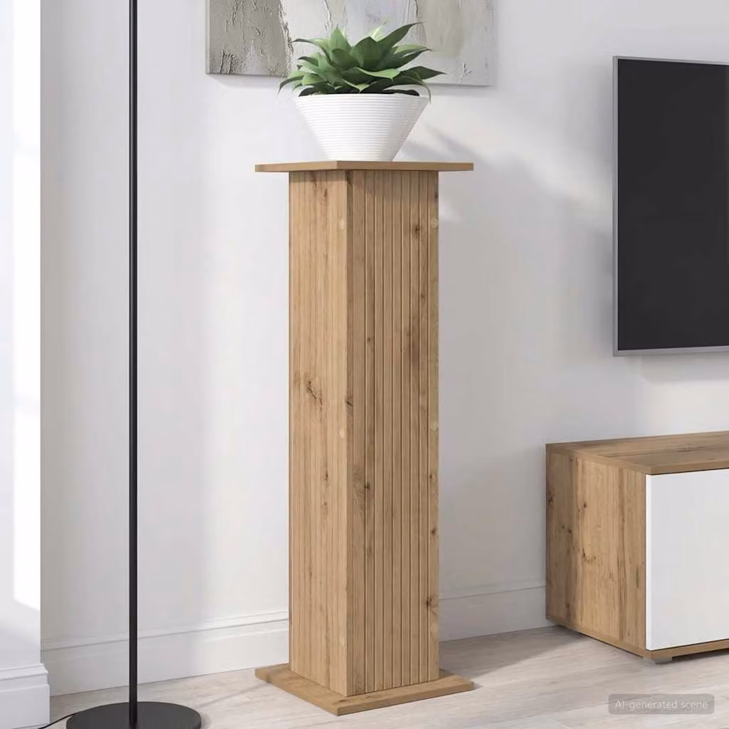 vidaXL Supporto per piante moderno in legno color rovere, L/P/H: 30,5 x 30 x 100,5 cm