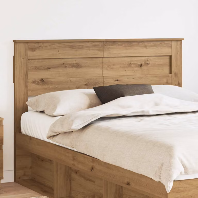 Testiera per letto vidaXL in legno ingegnerizzato rovere marrone con finitura lucida e stile minimalista