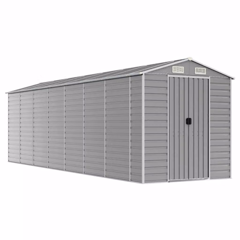 Casetta da giardino moderna Videx in acciaio zincato grigio chiaro L: 640 cm, P: 191 cm, H: 198 cm – 2