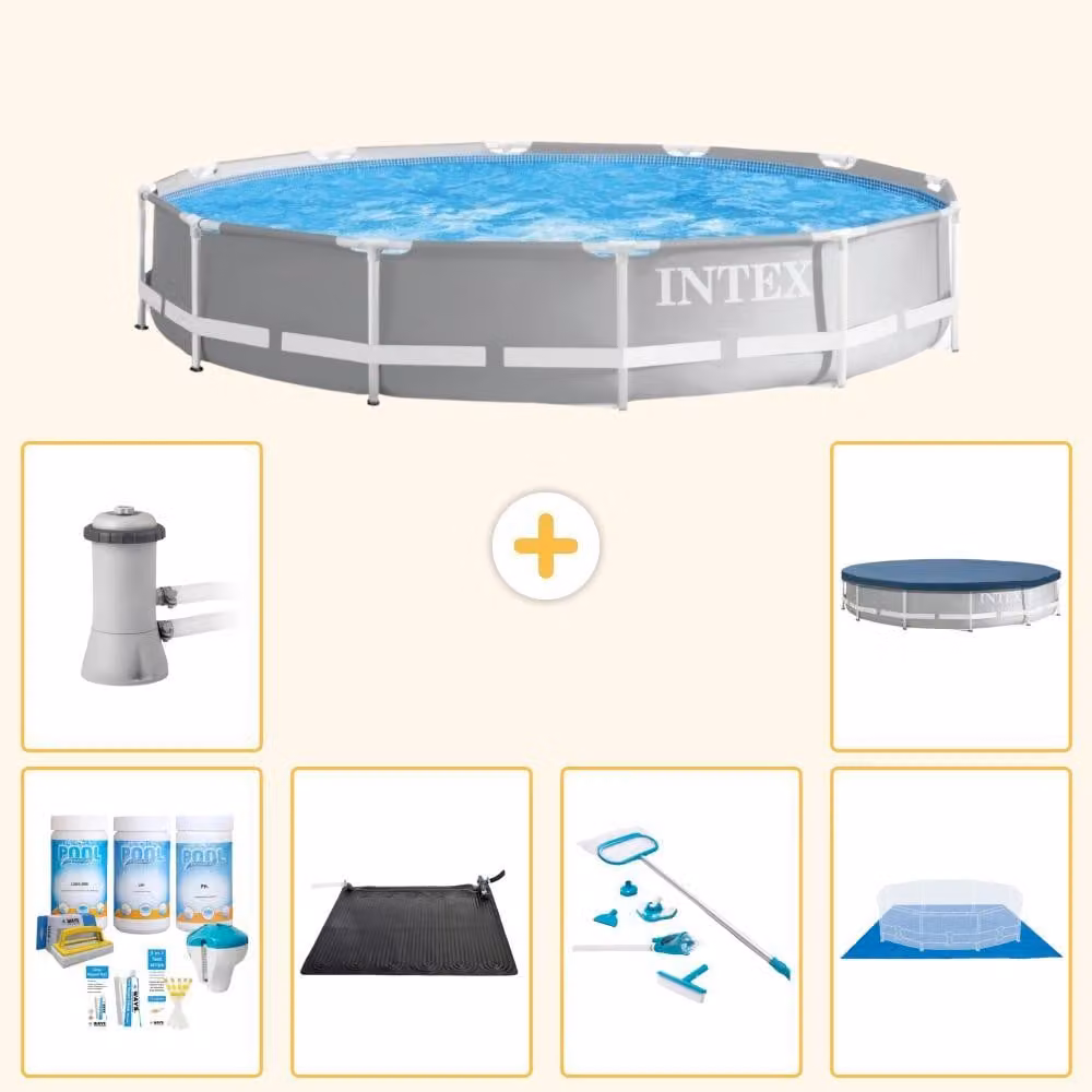 Struttura per piscina a forma di prisma - 366x76 cm - composta da 7 elementi - modello S20518