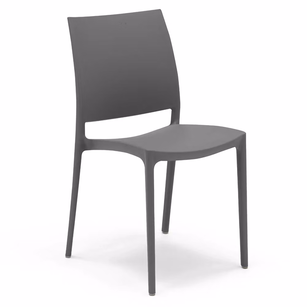 Set di 2 sedie impilabili MOON Redokasa in polipropilene resistente ai raggi UV, design moderno per cucina, sala da pranzo o giardino, colore Grigio opaco – 2