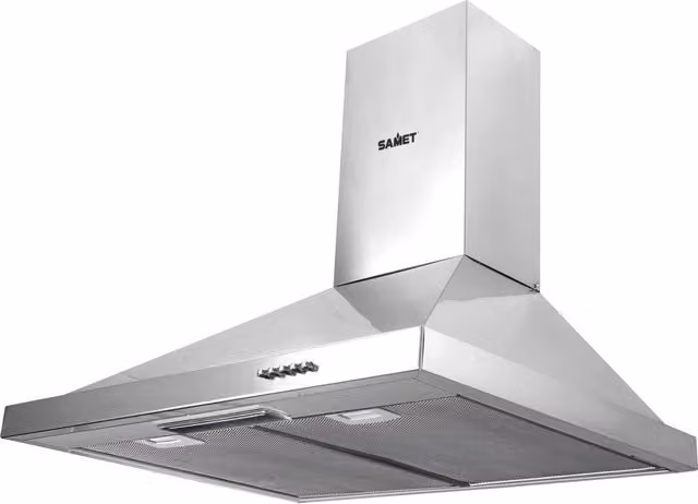 Cappa a piramide da parete Samet Eolo60 in acciaio inox color argento L: 60 cm, P: 45 cm, H: 68 cm