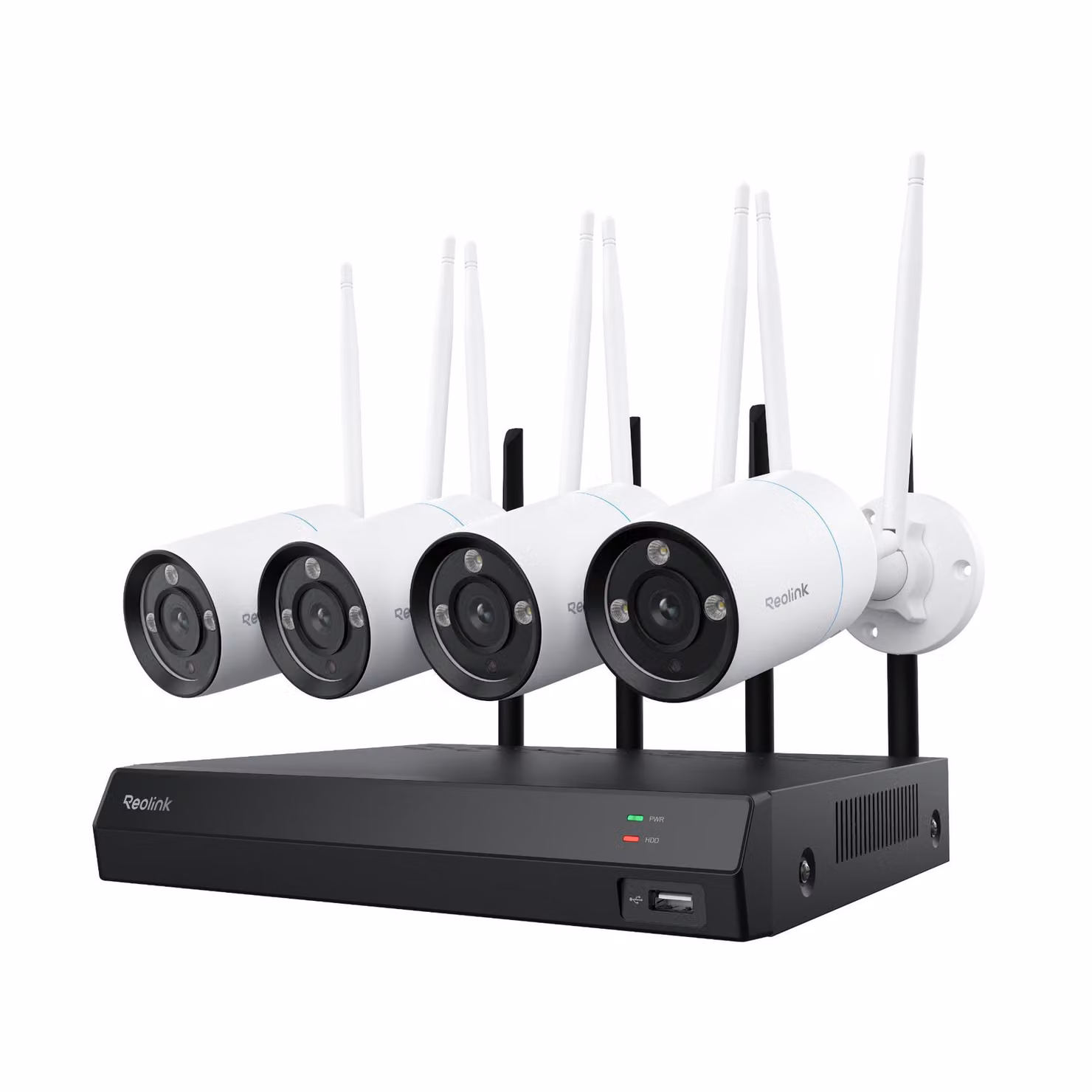 Sistema di sorveglianza Reolink RLK12-800WB4, registrazione 24/7, 4X 4K 8MP dual-band Wi-Fi 6 telecamere di sorveglianza e NVR a 16 canali con HDD da 2TB, rilevamento intelligente