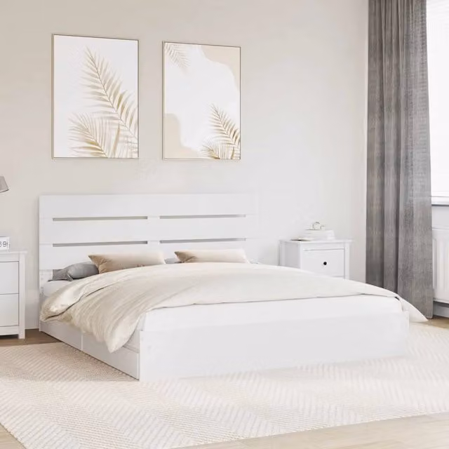 Letto con Contenitore Bianco 180 x 200 cm Legno ingegnerizzato 3411878