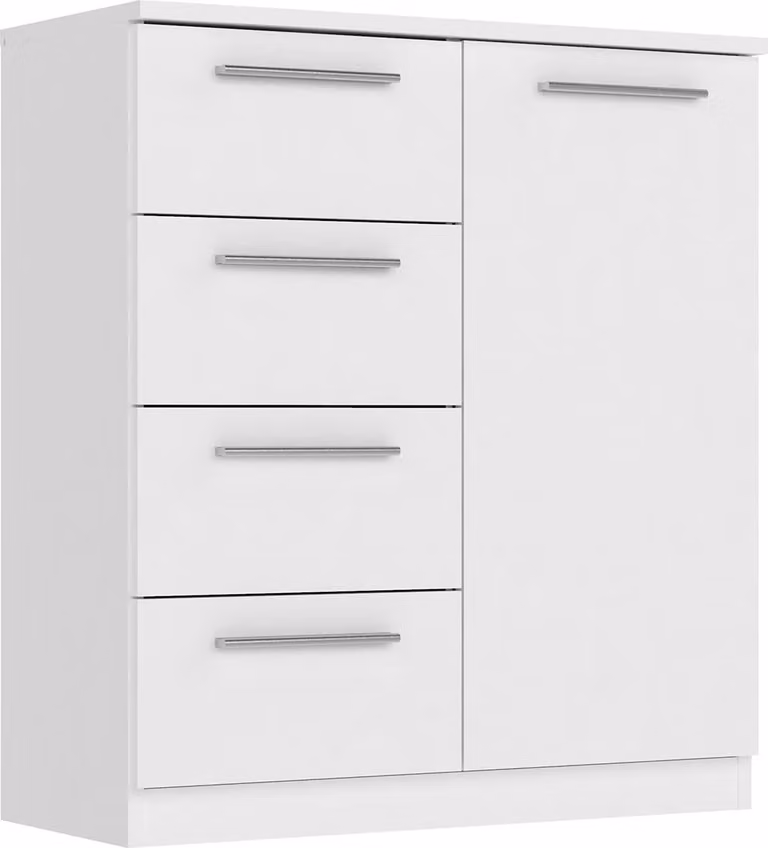 Comò 1 anta + 4 cassetti SURREY bianco