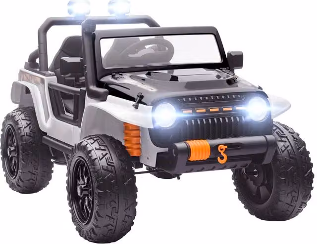 Macchina elettrica cavalcabile per bambini, batteria da 12V, con seggiolino genitore-figlio, telecomando, musica, clacson, luci a LED, et¨¤ 3-8 anni,