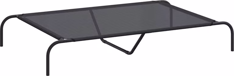Cuccia per Cani Rialzata Nera 130x80x20 cm Textilene e Acciaio
