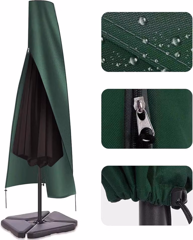 Copertura per ombrellone da giardino con diametro da 2,5 a 4 m - Tessuto Oxford 600D impermeabile con cerniera e cordino