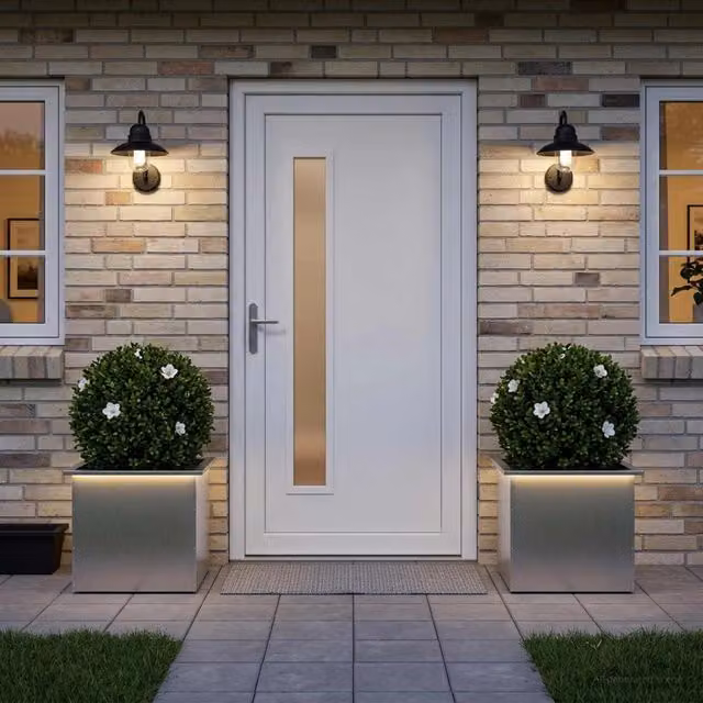 Fioriera da giardino con LED 2 pz Argento 50 x 60 x 48 cm 8008205