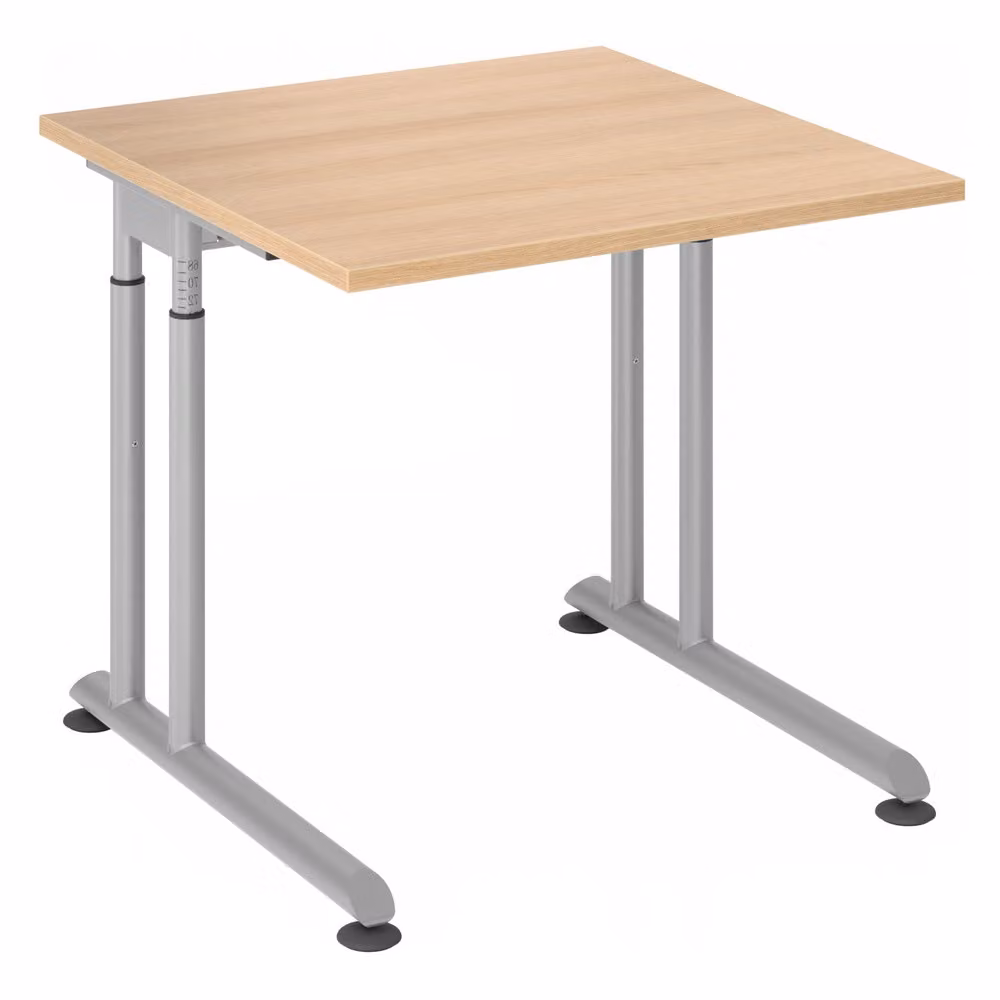 HAMMERBACHER ZS08 höhenverstellbarer Schreibtisch eiche quadratisch