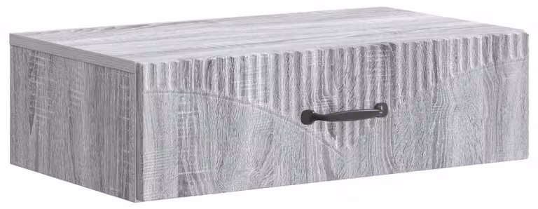 Tavolino da Parete Laterale Grigio Sonoma 59 x 34,5 x 17 cm