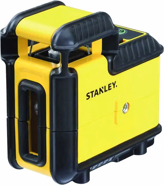Livella Laser Cross 360 Stanley con raggio verde e scocca in plastica gialla e verde