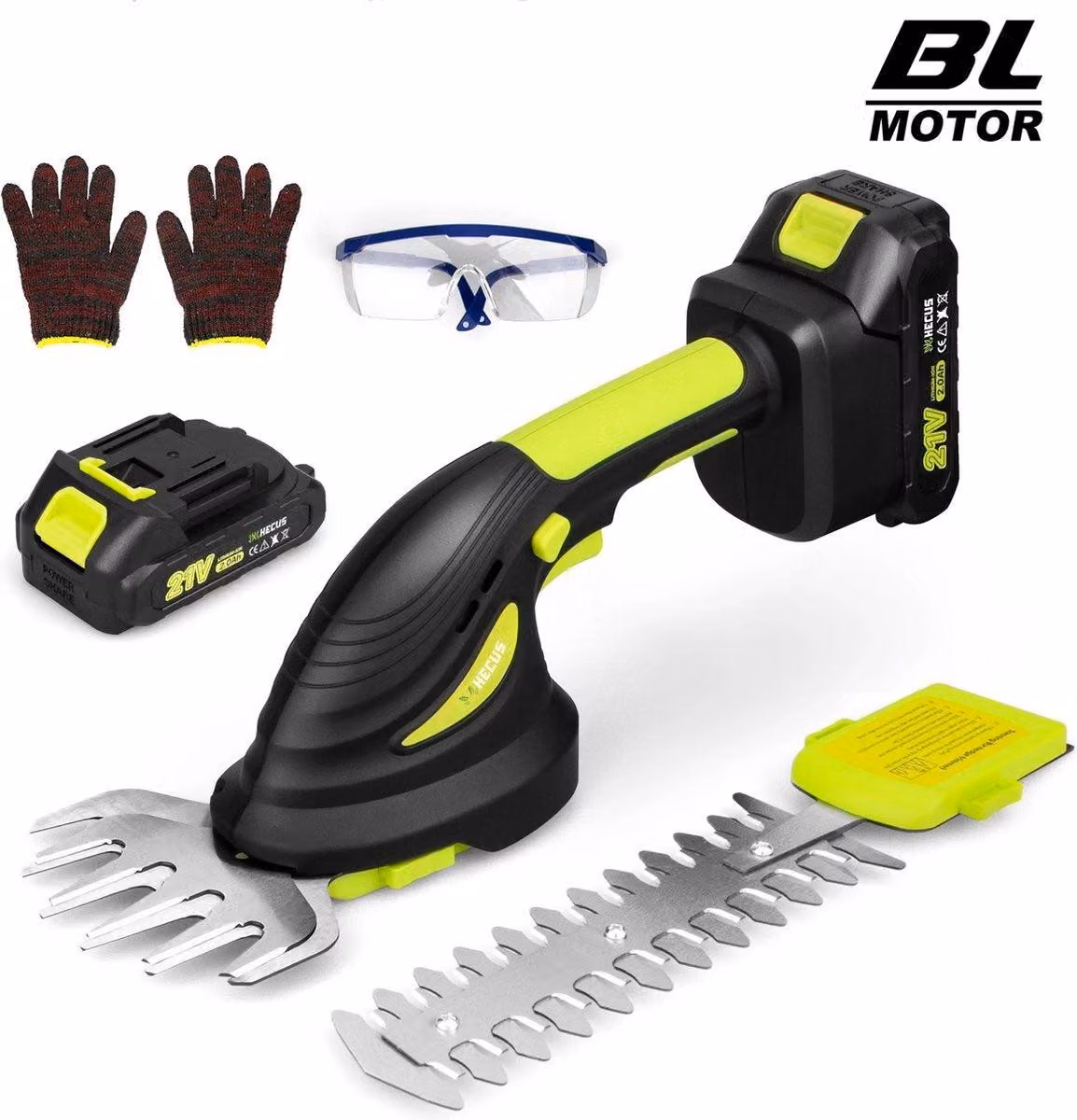 Potatore elettrico per siepi - Potatore per siepi - Trimmer per siepi elettrico - 2 batterie incluse - con custodia