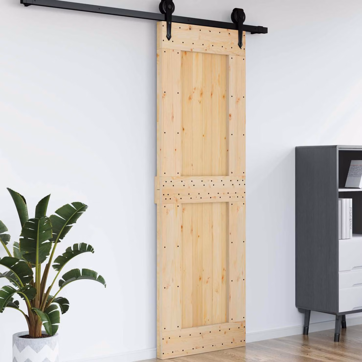 Porta liscia vidaXL NARVIK in legno impiallacciato, marrone e beige, L: 70 cm, H: 210 cm