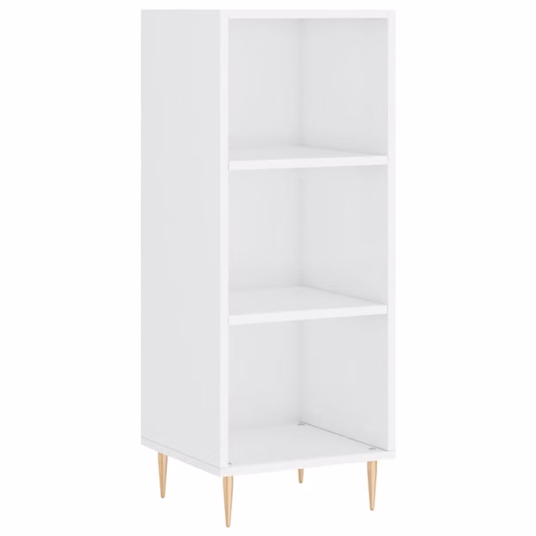 Credenza Bianco Lucido 34,5x32,5x90 cm in Legno Multistrato