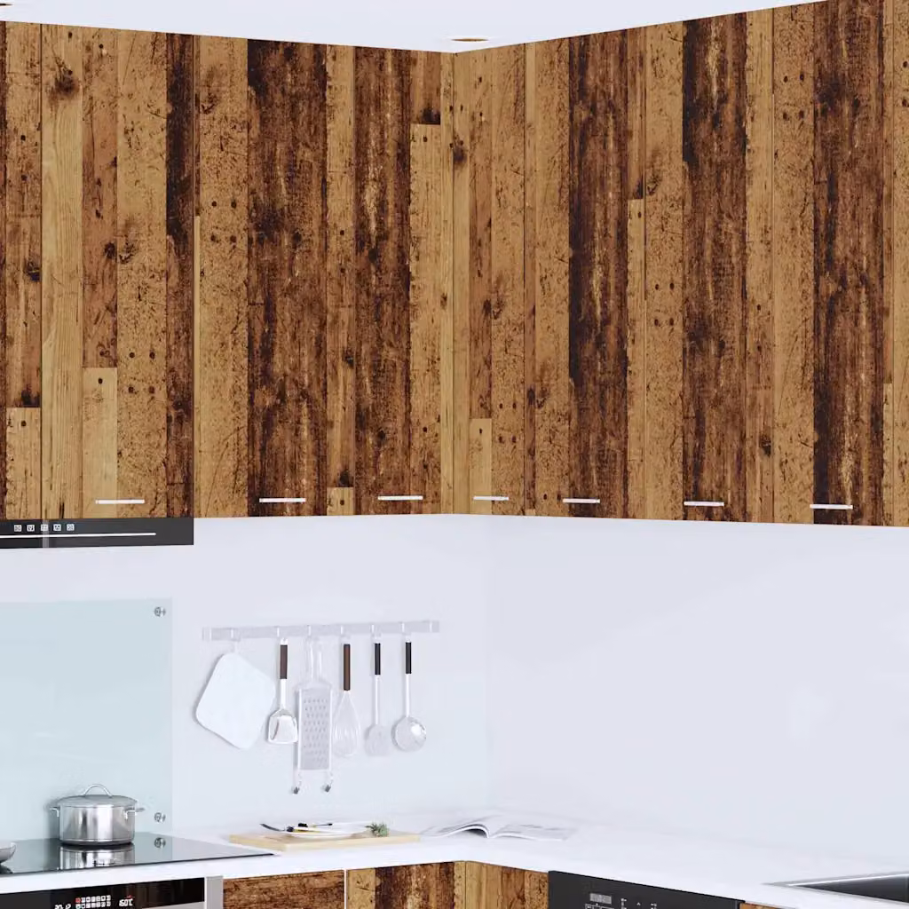 Armadio pensile da cucina vidaXL in legno e MDF, stile moderno, bianco e marrone, L/P/H: 57 x 57 x 100 cm