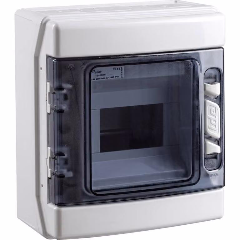 Scatola di derivazione IDE, quadro di distribuzione, 6 moduli, da incasso, grado di protezione UV IP65, a una fila