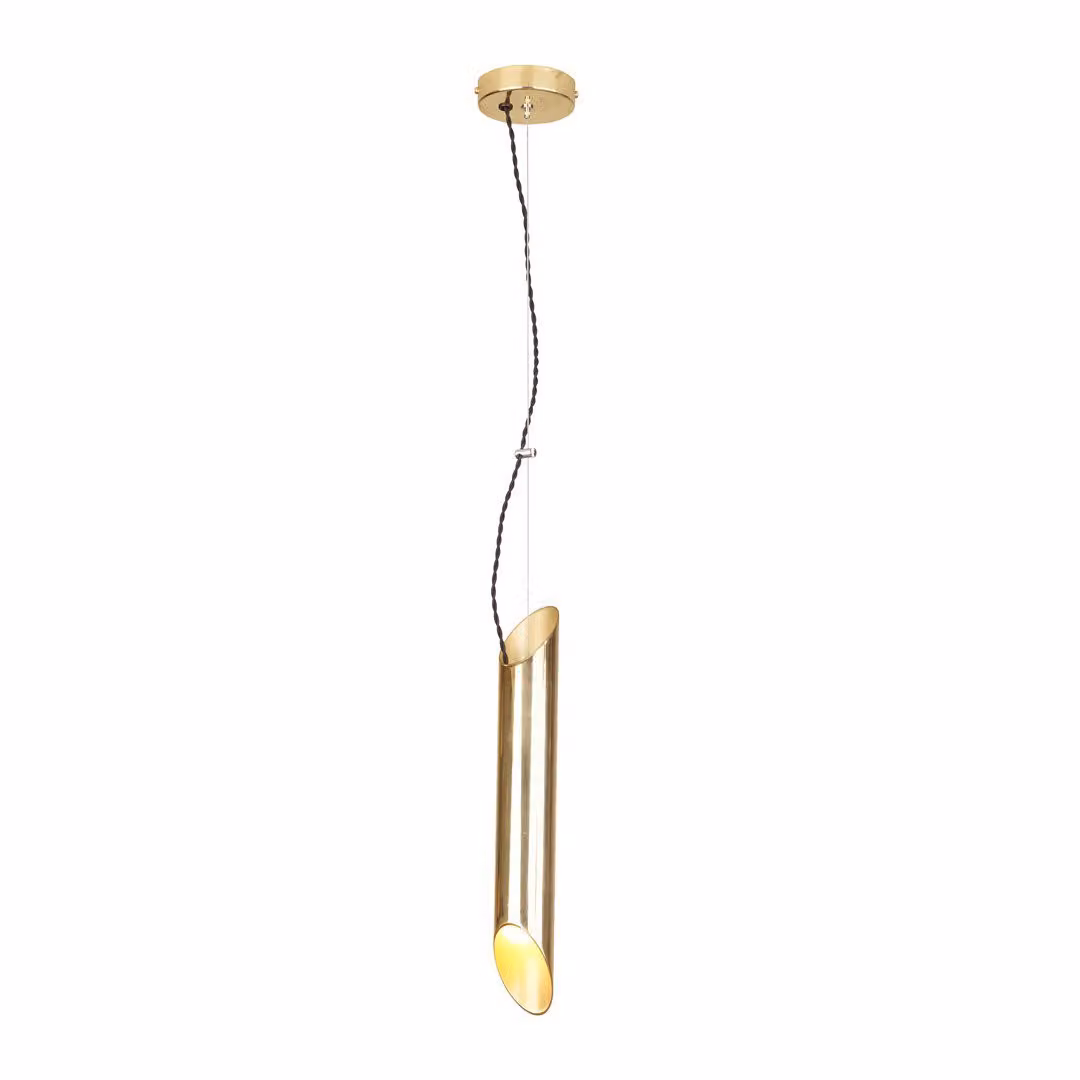 Lampada a sospensione Libra dorata 1xE14x40W in ottone, dimensioni: 85,5x6x8,5 cm, IP20, Milagro