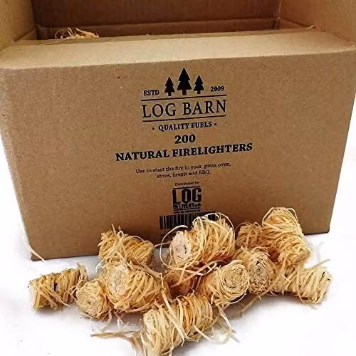 Lana di legno, accendifuoco naturale, ecologico, 200 pezzi per confezione, ideale per accendere fuochi in stufe, barbecue, forni per pizza e