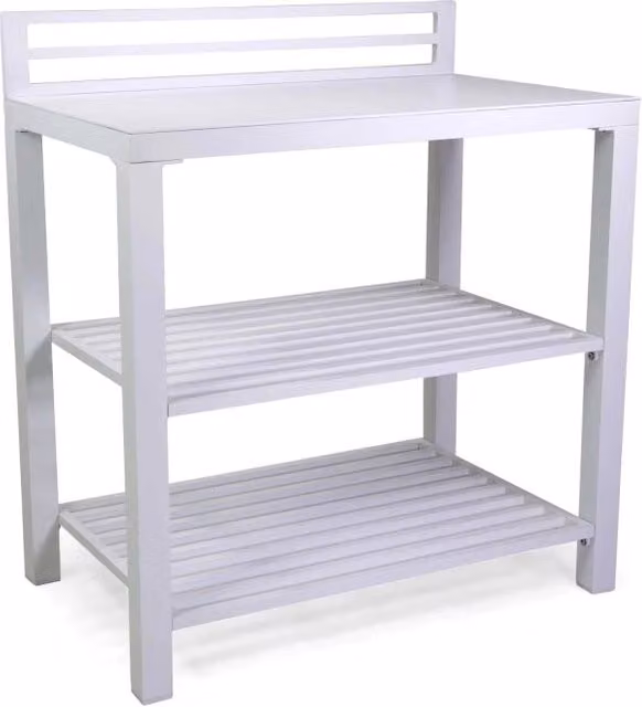 Mobiletto da giardino in alluminio bianco Vacchetti L: 90 cm, P: 56 cm, H: 100 cm