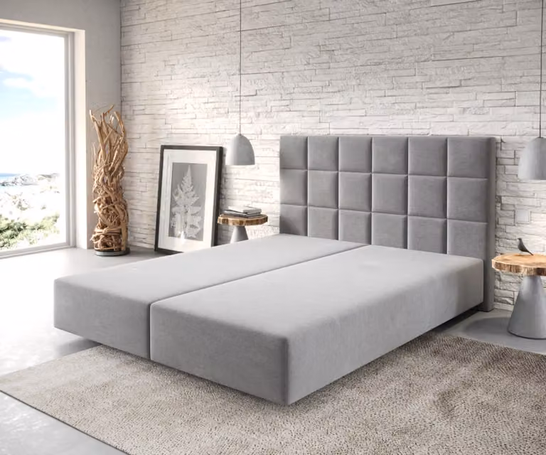 DELIFE Dream-Fine telaio box spring 160x200 cm microfibra grigio