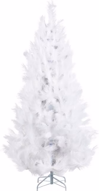Albero di Natale artificiale tradizionale con base in metallo 180 cm bianco Decorazione tradizionale invernale per le feste