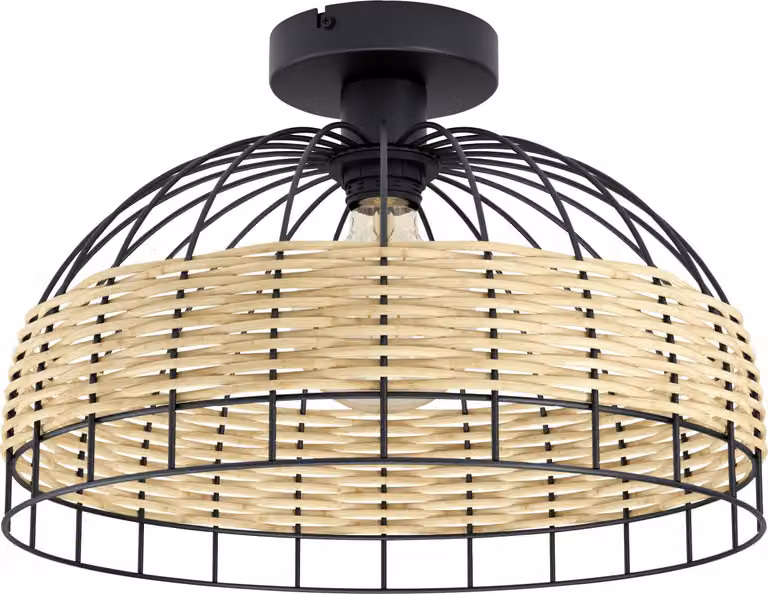Plafoniera Industrial Anwick 1 Luce Metallo Nero