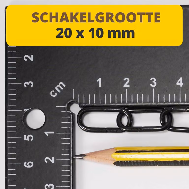 Catena a maglie aperte, 20x10 mm, 2 metri, nera, per lampadari