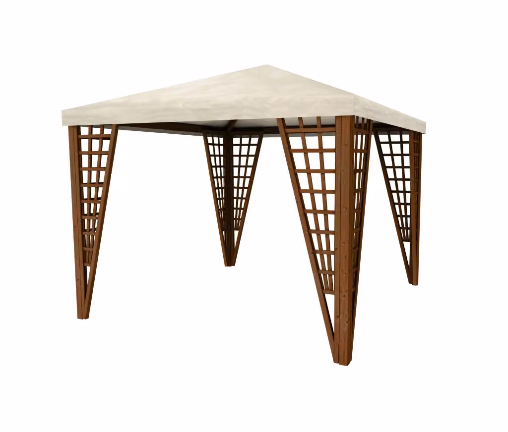 Gazebo Jocker Pocket Alce Color Noce con Copertura in PVC L/P: 300 x 300 cm – 2