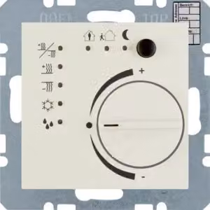 Berker 75441152 Termostato con interfaccia a pulsante, bianco lucido, Berker S.1