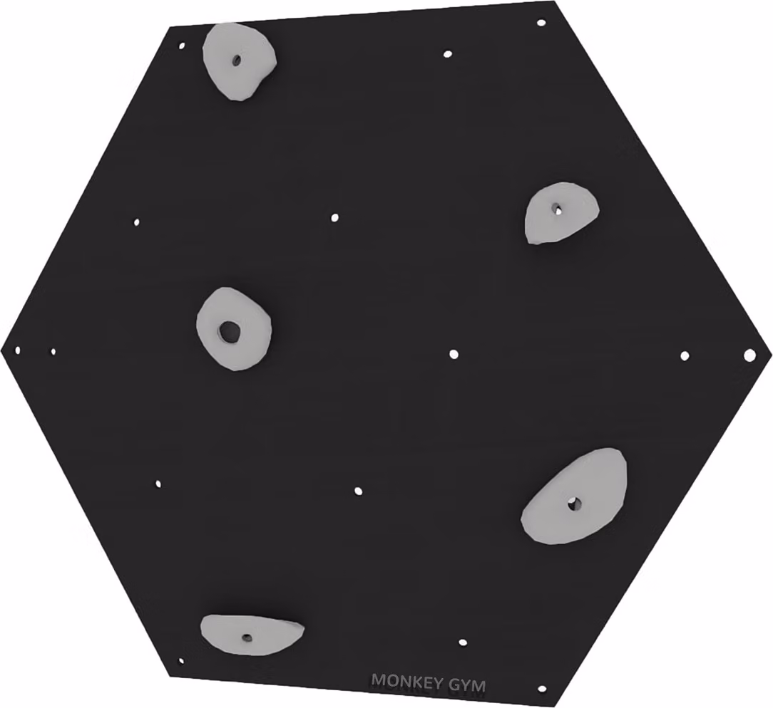Parete di arrampicata cubo 1, nero-grigio, 5 maniglie